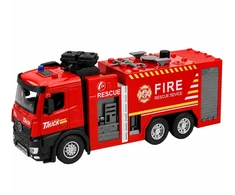 Lean Toys Žaislinis gaisrinis automobilis su vandens purškimo funkcija ir šviesos bei garso efektais, 35,5 × 15 × 9,5 cm