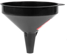 Juodas plastikinis universalus piltuvėlis kurui ir skystam vandeniui, 14,5 cm amio-04045