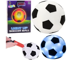 Lean Toys Vaikiškas šviečiantis futbolo kamuolys 18 cm juodai baltas