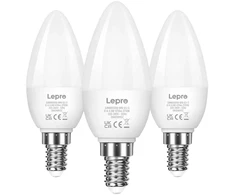 LEPRO 600059-WW-EU-3 LED Bulb, E14, C37, 4.2W (40W), 470 lm, 2700K (warm baltas), 250°, 3-pack