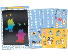 „Lexibook“ – „Bluey“ 11 colių daugiaspalvė mokymosi piešimo planšetė su trafaretais (CRT10BY)