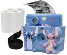 Lexibook - „StarCAM® Print“, fotoaparato dėklas su momentiniu spausdintuvu, 4 popieriaus ritinėliais, kaklo dirželiu, silikoniniu maišeliu su 3D „DISNEY“ dygsniais ir pritaikymo rinkiniu (DJ130DZ)