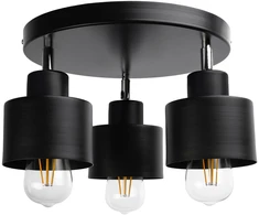 Orno LISA sieninis ir lubinis šviestuvas, maks. galia 3x60W, E27, juodas, apvalus cokolis, vieno lygio, judančios šviestuvo galvutės