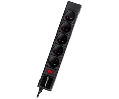 TRACER PowerGear 3,0 m Juodas 5 lizdų maitinimo juostelė
