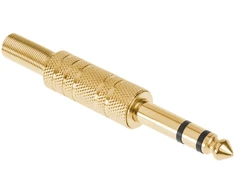 LP Wtyk Jack 6.3 stereo auksinė