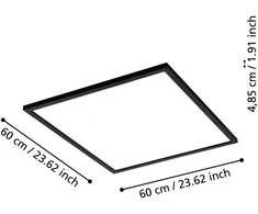Lubinis šviestuvas „Eglo“ – „Salobrena-Z“ išmanioji LED panelė – juoda (59,5 x 59,5 cm) – „Zigbee“ ir „Bluetooth“