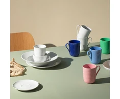 Lyngby Porcelæn - Rhombe Baltas Mug - 33 cl