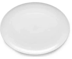 Lyngby Porcelæn - Rhombe baltas ovalus serviravimo indas - 42x32 cm
