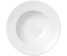 Lyngby Porcelæn - Rhombe baltos sriubos lėkštė - Ø24,5 cm