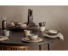 Lyngby Porcelæn – Rhombe Earth pietų lėkštė – Ø23 cm – Molis