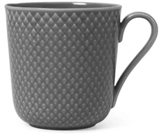 Lyngby Porcelæn - Rhombe Earth puodelis su rankena - 39 cl - Skalūno spalvos