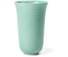 Lyngby Porcelæn - Rhombe spalvos vaza - H15 cm - Aqua