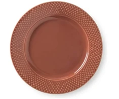 Lyngby Porcelæn – Rombo spalvos pietų lėkštė – Ø23 cm – Terakotinė