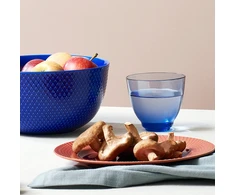 Lyngby Porcelæn – Rombo spalvos serviravimo indas – Ø22 cm – Tamsiai mėlynas
