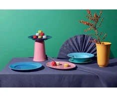 Lyngby Porcelæn - Rombo spalvos sriubos lėkštė - Ø24,5 cm - Turkis