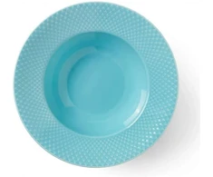 Lyngby Porcelæn - Rombo spalvos sriubos lėkštė - Ø24,5 cm - Turkis