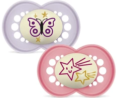 MAM – Original Night Silk 2 vnt. dėžutė V – rožinis – 6–16 mėn.