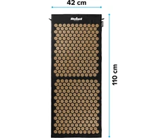 Mata EKO kilimėlis su akupresūros smaigaliais ir pagalve, 110x42cm, XL, pilki smaigaliai, Rebel Active