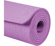 Gimnastikos kilimėlis jogai, pilatesui, fitnesui, 183x61cm, storis 6mm, TPE medžiaga, violetinė, REBEL ACTIVE