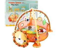 Lean Toys Vaikiškas žaidimų kilimėlis liūto formos su kamuoliukais, 3-in-1