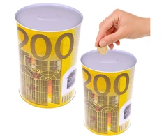 Lean Metalinė taupyklė su 500 eurų banknoto atspaudu, 16,5 x 12 cm