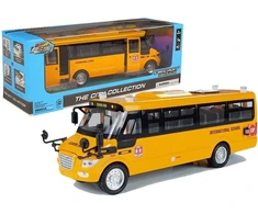 Metalowy Žaislinis mokyklinis autobusas su frikcine pavara, geltonas