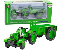 Lean Toys Metalinis žalias traktorius 1:18 masteliu