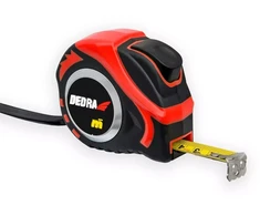 Dedra Rulete 10 m25 mm raudona automatinis stabdis magnetas dvipuse juosta gumuotas korpusas neilonas blisteris