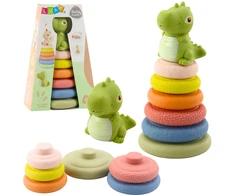 Lean Toys Sensorinė piramidė vaikams su dinozauru, ECO guminė