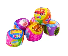 Lean Toys Minkštas vaikų kamuoliukas su barškučiu, 10 cm