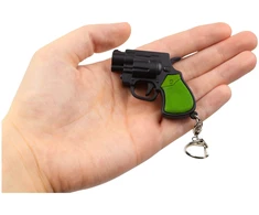 Lean Toys Raktų pakabukas mini pistoletas su LED ir lazeriu 6.5 cm