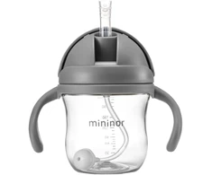 Mininor Global Aps „Miniror Global“ – šiaudinis butelis iš tritano, 220 ml, pilkas sandariklis (14241)