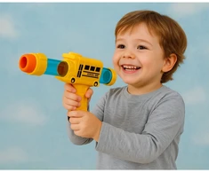 Lean Toys Putplasčio kamuoliukų šautuvas autobusėlis 26.5 cm