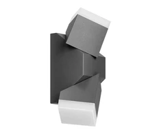 MORPH LED 12W, dvigubas fasadinis šviestuvas, 1100lm, IP54, 4000K, pilkas