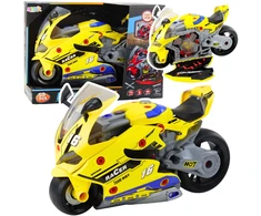 Lean Toys Žaislinis motociklas su dirbtuvėmis 43 cm geltonas