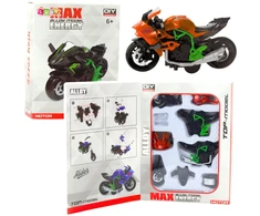 Lean Toys Motociklas 1:14 Mastelio, Žalios-Oranžinės Spalvos