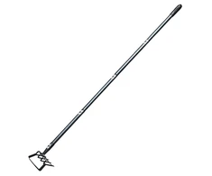 Motyka Kaplūnas su metaline rankena, sodo grėblys, 4 dalys su žnyplėmis, 160 cm
