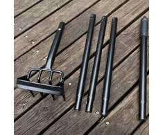 Motyka Kaplūnas su metaline rankena, sodo grėblys, 4 dalys su žnyplėmis, 160 cm