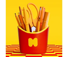 Mustard Garstyčios - „Fries 'n Scribes“ - 10 cm x 8 cm