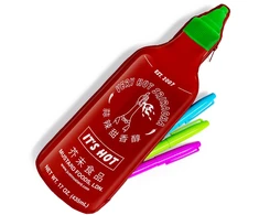 Mustard Garstyčių spalvos – Sriracha pieštukų dėklas – raudonas – 8 colių aukščio x 3 colių skersmens