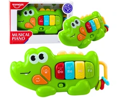 Lean Toys Muzikinis pianinas vaikams krokodilo forma 19.5 cm
