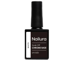 Nailura - Chromo pagrindo baltas gelis - baltas - 10 ml