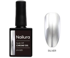 Nailura - Chromo pagrindo sidabrinis gelis - Sidabrinis - 10 ml