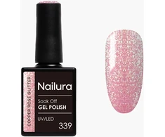 Nailura - Gelinis lakas 339 - Vario rožės blizgučiai - 10 ml