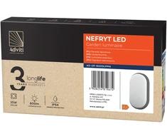 Sieninis šviestuvas NEFRYT LED 10W, sodo šviestuvas, 800lm, IP54, 4000K, pilkas