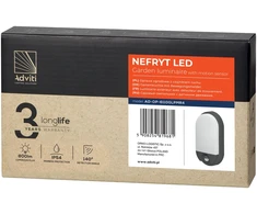 Sieninis šviestuvas Orno NEFRYT LED 10W, sodo šviestuvas su PIR judesio jutikliu, 800lm, IP54, 4000K, pilkas