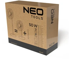 Neo Tools Grindų ventiliatorius 50 W, 40 cm skersmuo, 3 greičiai, svyravimo funkcija, baltas