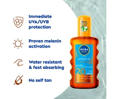 Nivea apsauginis ir bronzinis aliejus nuo saulės SPF 20, 200 ml