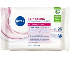 Nivea - Caring valomosios servetėlės ​​- 25 vnt.