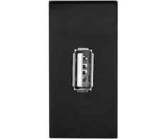 Orno NOEN USB data, modulinis lizdas 22,5x45 mm USB data 2.0, kaiščiai, juodi